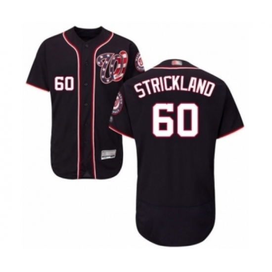 Men's Washington Nationals #60 Hunter Strickland Navy Blue Alternate Flex Base Authentic Collection Baseball Player Jersey Men's Washington Nationals #60 Hunter Strickland Navy Blue Alternate Flex Base Authentic Collection Baseball Player Jersey