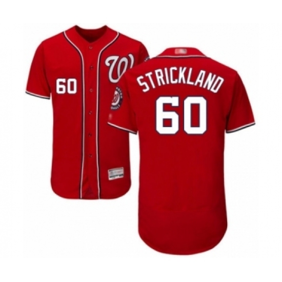 Men's Washington Nationals #60 Hunter Strickland Red Alternate Flex Base Authentic Collection Baseball Player Jersey Men's Washington Nationals #60 Hunter Strickland Red Alternate Flex Base Authentic Collection Baseball Player Jersey