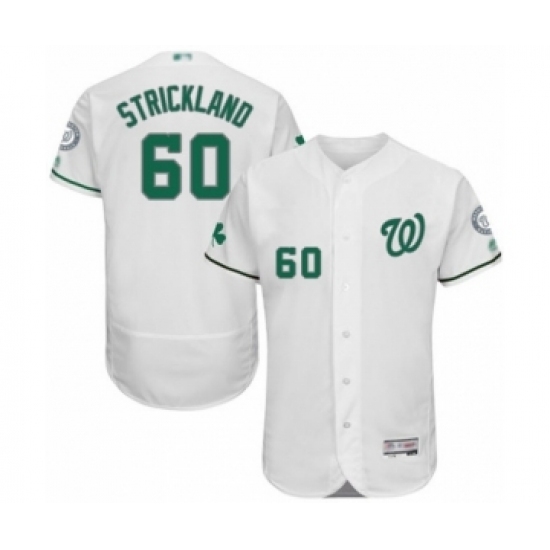 Men's Washington Nationals #60 Hunter Strickland White Celtic Flexbase Authentic Collection Baseball Player Jersey Men's Washington Nationals #60 Hunter Strickland White Celtic Flexbase Authentic Collection Baseball Player Jersey