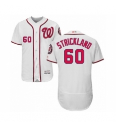 Men's Washington Nationals #60 Hunter Strickland White Home Flex Base Authentic Collection Baseball Player Jersey Men's Washington Nationals #60 Hunter Strickland White Home Flex Base Authentic Collection Baseball Player Jersey