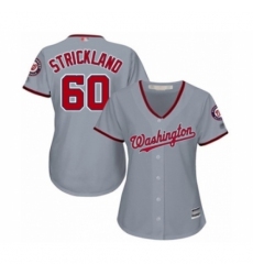 Women's Washington Nationals #60 Hunter Strickland Authentic Grey Road Cool Base Baseball Player Jersey Women's Washington Nationals #60 Hunter Strickland Authentic Grey Road Cool Base Baseball Player Jersey
