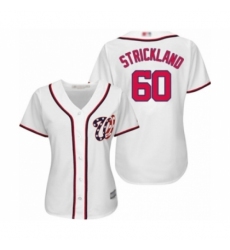 Women's Washington Nationals #60 Hunter Strickland Authentic White Home Cool Base Baseball Player Jersey Women's Washington Nationals #60 Hunter Strickland Authentic White Home Cool Base Baseball Player Jersey