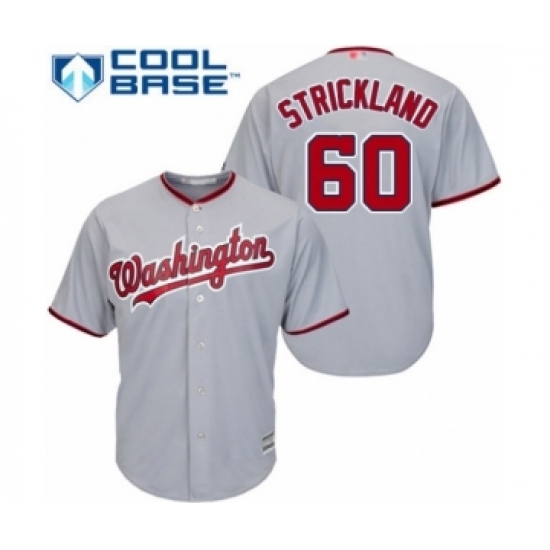 Youth Washington Nationals #60 Hunter Strickland Authentic Grey Road Cool Base Baseball Player Jersey Youth Washington Nationals #60 Hunter Strickland Authentic Grey Road Cool Base Baseball Player Jersey
