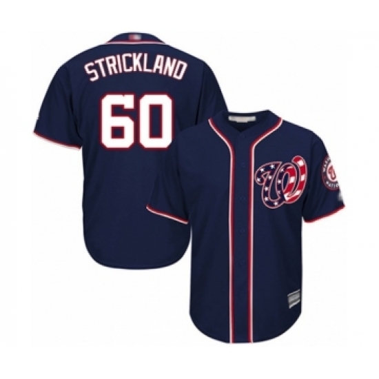 Youth Washington Nationals #60 Hunter Strickland Authentic Navy Blue Alternate 2 Cool Base Baseball Player Jersey Youth Washington Nationals #60 Hunter Strickland Authentic Navy Blue Alternate 2 Cool Base Baseball Player Jersey