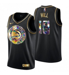 Men's Atlanta Hawks #18 Solomon Hill Golden Edition Diamond Logo 2021-22 Swingman Jersey - Black