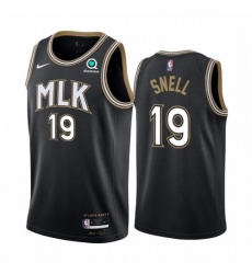 Men's Nike Atlanta Hawks #19 Tony Snell Black NBA Swingman 2020-21 City Edition Jersey