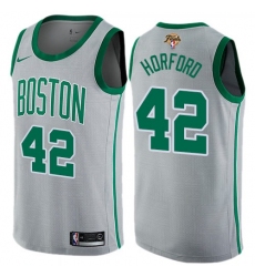 Men's Nike Boston Celtics #42 Al Horford Gray 2022 NBA Finals Swingman City Edition Jersey