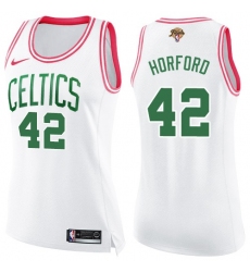 Women's Nike Boston Celtics #42 Al Horford White-Pink 2022 NBA Finals Swingman Fashion Jersey