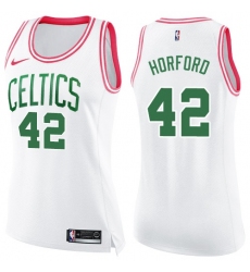 Women's Nike Boston Celtics #42 Al Horford White-Pink NBA Swingman Fashion Jersey