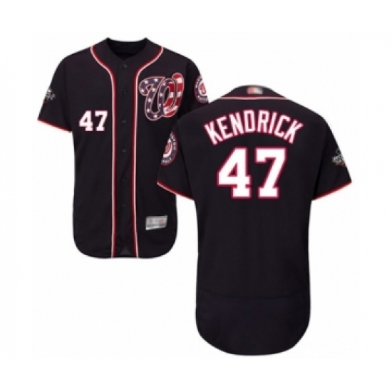 Men's Washington Nationals #47 Howie Kendrick Navy Blue Alternate Flex Base Authentic Collection 2019 World Series Bound Baseball Jersey Men's Washington Nationals #47 Howie Kendrick Navy Blue Alternate Flex Base Authentic Collection 2019 World Series Bound Baseball Jersey