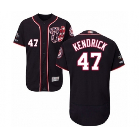 Men's Washington Nationals #47 Howie Kendrick Navy Blue Alternate Flex Base Authentic Collection 2019 World Series Champions Baseball Jersey Men's Washington Nationals #47 Howie Kendrick Navy Blue Alternate Flex Base Authentic Collection 2019 World Series Champions Baseball Jersey