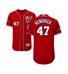Men's Washington Nationals #47 Howie Kendrick Red Alternate Flex Base Authentic Collection 2019 World Series Bound Baseball Jersey Men's Washington Nationals #47 Howie Kendrick Red Alternate Flex Base Authentic Collection 2019 World Series Bound Baseball Jersey
