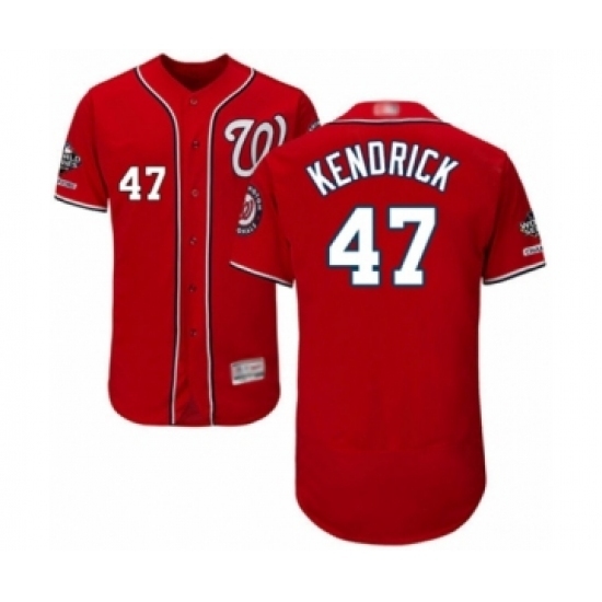 Men's Washington Nationals #47 Howie Kendrick Red Alternate Flex Base Authentic Collection 2019 World Series Champions Baseball Jersey Men's Washington Nationals #47 Howie Kendrick Red Alternate Flex Base Authentic Collection 2019 World Series Champions Baseball Jersey