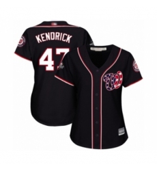 Women's Washington Nationals #47 Howie Kendrick Authentic Navy Blue Alternate 2 Cool Base 2019 World Series Bound Baseball Jersey Women's Washington Nationals #47 Howie Kendrick Authentic Navy Blue Alternate 2 Cool Base 2019 World Series Bound Baseball Jersey