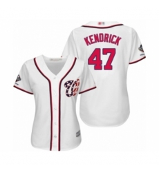 Women's Washington Nationals #47 Howie Kendrick Authentic White Home Cool Base 2019 World Series Champions Baseball Jersey Women's Washington Nationals #47 Howie Kendrick Authentic White Home Cool Base 2019 World Series Champions Baseball Jersey