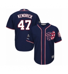 Youth Washington Nationals #47 Howie Kendrick Authentic Navy Blue Alternate 2 Cool Base 2019 World Series Champions Baseball Jersey Youth Washington Nationals #47 Howie Kendrick Authentic Navy Blue Alternate 2 Cool Base 2019 World Series Champions Baseball Jersey