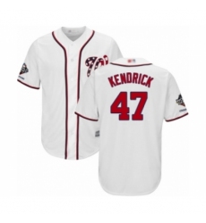 Youth Washington Nationals #47 Howie Kendrick Authentic White Home Cool Base 2019 World Series Champions Baseball Jersey Youth Washington Nationals #47 Howie Kendrick Authentic White Home Cool Base 2019 World Series Champions Baseball Jersey