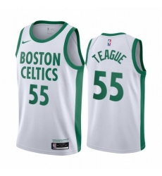 Men's Nike Boston Celtics #55 Jeff Teague White NBA Swingman 2020-21 City Edition Jersey