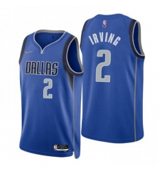 Men's Nike Dallas Mavericks #2 Kyrie Irving 2021-22 75th Diamond Anniversary NBA Jersey Blue
