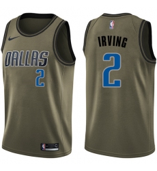 Men's Nike Dallas Mavericks #2 Kyrie Irving Green NBA Swingman Salute to Service Jersey
