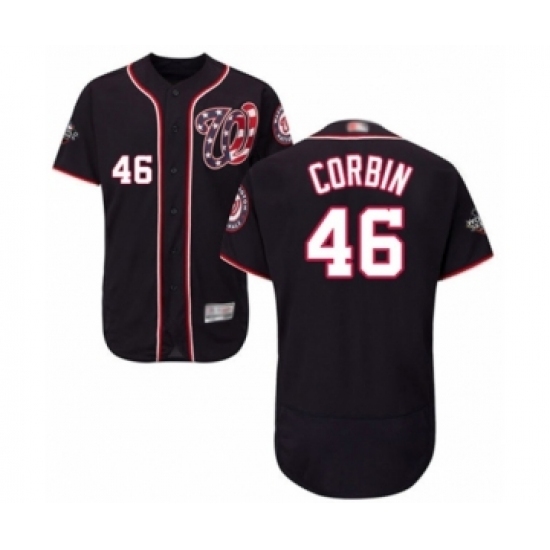 Men's Washington Nationals #46 Patrick Corbin Navy Blue Alternate Flex Base Authentic Collection 2019 World Series Bound Baseball Jersey Men's Washington Nationals #46 Patrick Corbin Navy Blue Alternate Flex Base Authentic Collection 2019 World Series Bound Baseball Jersey