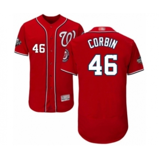 Men's Washington Nationals #46 Patrick Corbin Red Alternate Flex Base Authentic Collection 2019 World Series Bound Baseball Jersey Men's Washington Nationals #46 Patrick Corbin Red Alternate Flex Base Authentic Collection 2019 World Series Bound Baseball Jersey