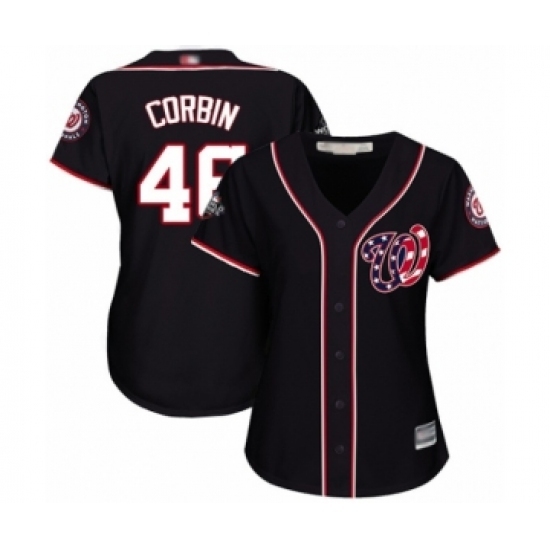 Women's Washington Nationals #46 Patrick Corbin Authentic Navy Blue Alternate 2 Cool Base 2019 World Series Bound Baseball Jersey Women's Washington Nationals #46 Patrick Corbin Authentic Navy Blue Alternate 2 Cool Base 2019 World Series Bound Baseball Jersey