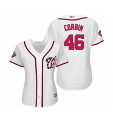 Women's Washington Nationals #46 Patrick Corbin Authentic White Home Cool Base 2019 World Series Bound Baseball Jersey Women's Washington Nationals #46 Patrick Corbin Authentic White Home Cool Base 2019 World Series Bound Baseball Jersey