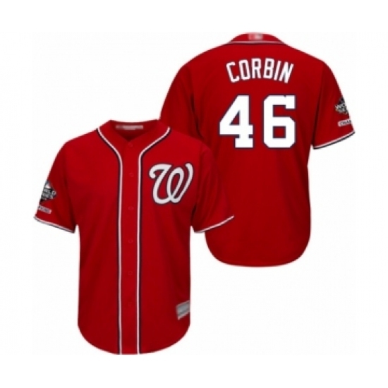 Youth Washington Nationals #46 Patrick Corbin Authentic Red Alternate 1 Cool Base 2019 World Series Champions Baseball Jersey Youth Washington Nationals #46 Patrick Corbin Authentic Red Alternate 1 Cool Base 2019 World Series Champions Baseball Jersey