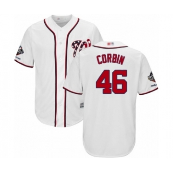 Youth Washington Nationals #46 Patrick Corbin Authentic White Home Cool Base 2019 World Series Champions Baseball Jersey Youth Washington Nationals #46 Patrick Corbin Authentic White Home Cool Base 2019 World Series Champions Baseball Jersey