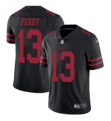 Men's Nike San Francisco 49ers #13 Brock Purdy Black Alternate Stitched NFL Vapor Untouchable Limited Jersey
