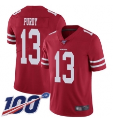 Men's Nike San Francisco 49ers #13 Brock Purdy Red Team Color Stitched NFL 100th Season Vapor Limited Jersey