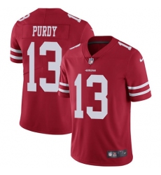 Men's Nike San Francisco 49ers #13 Brock Purdy Red Team Color Stitched NFL Vapor Untouchable Limited Jersey