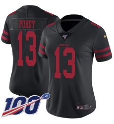 Women's Nike San Francisco 49ers #13 Brock Purdy Black Alternate Stitched NFL 100th Season Vapor Limited Jersey