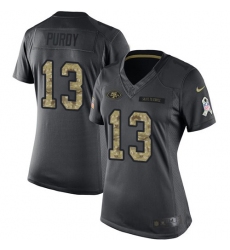 Women's Nike San Francisco 49ers #13 Brock Purdy Black Stitched NFL Limited 2016 Salute to Service Jersey