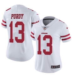 Women's Nike San Francisco 49ers #13 Brock Purdy White Stitched NFL Vapor Untouchable Limited Jersey