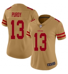 Women's San Francisco 49ers #13 Brock Purdy Gold Stitched NFL Limited Inverted Legend Jersey