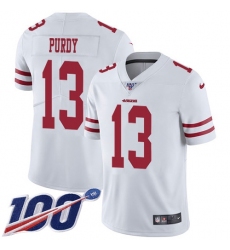 Youth Nike San Francisco 49ers #13 Brock Purdy White Stitched NFL 100th Season Vapor Limited Jersey