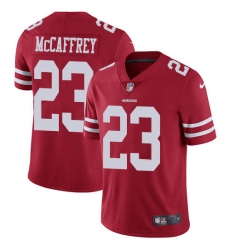 Men's Nike San Francisco 49ers #23 Christian McCaffrey Red Team Color Stitched NFL Vapor Untouchable Limited Jersey