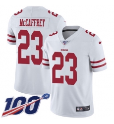 Men's Nike San Francisco 49ers #23 Christian McCaffrey White Stitched NFL 100th Season Vapor Limited Jersey