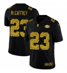 Men's San Francisco 49ers #23 Christian McCaffrey Nike Leopard Print Fashion Vapor Limited NFL Jersey Black