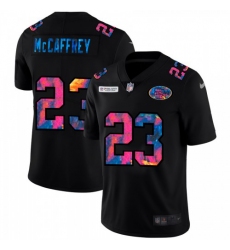 Men's San Francisco 49ers #23 Christian McCaffrey Nike Multi-Color Black 2020 NFL Crucial Catch Vapor Untouchable Limited Jersey