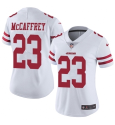 Women's Nike San Francisco 49ers #23 Christian McCaffrey White Stitched NFL Vapor Untouchable Limited Jersey