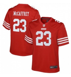Youth San Francisco 49ers #23 Christian McCaffrey Scarlet 2022-23 Nike NFL Game Jersey