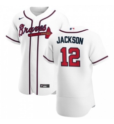 Men's Atlanta Braves #12 Alex Jackson Nike White Home 2020 Authentic Player MLB Jersey