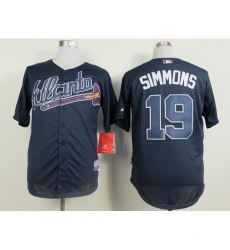 Men's Atlanta Braves #19 Andrelton Simmons Blue Cool Base Stitched MLB Jersey