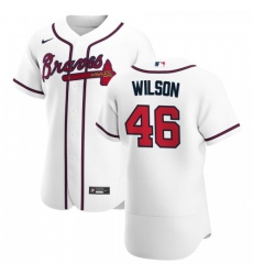 Men's Atlanta Braves #46 Bryse Wilson Nike White Home 2020 Authentic Player MLB Jersey