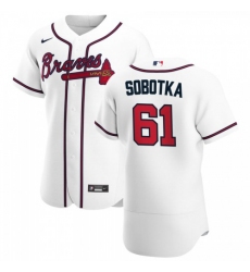 Men's Atlanta Braves #61 Chad Sobotka Nike White Home 2020 Authentic Player MLB Jersey