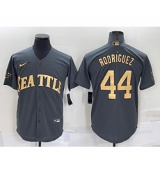 Men's Seattle Mariners #44 Julio Rodriguez Grey 2022 All Star Stitched Cool Base Jersey