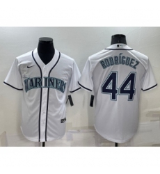 Men's Seattle Mariners #44 Julio Rodriguez White Stitched MLB Cool Base Jersey